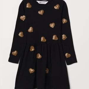 H&M Black Dress with Gold Heart Details